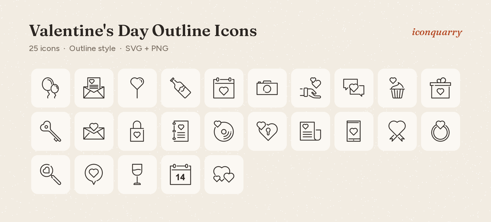 All icons in Valentine's Day Outline Icons