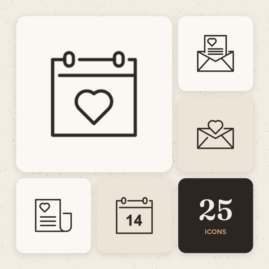 Valentine's Day Outline Icons cover