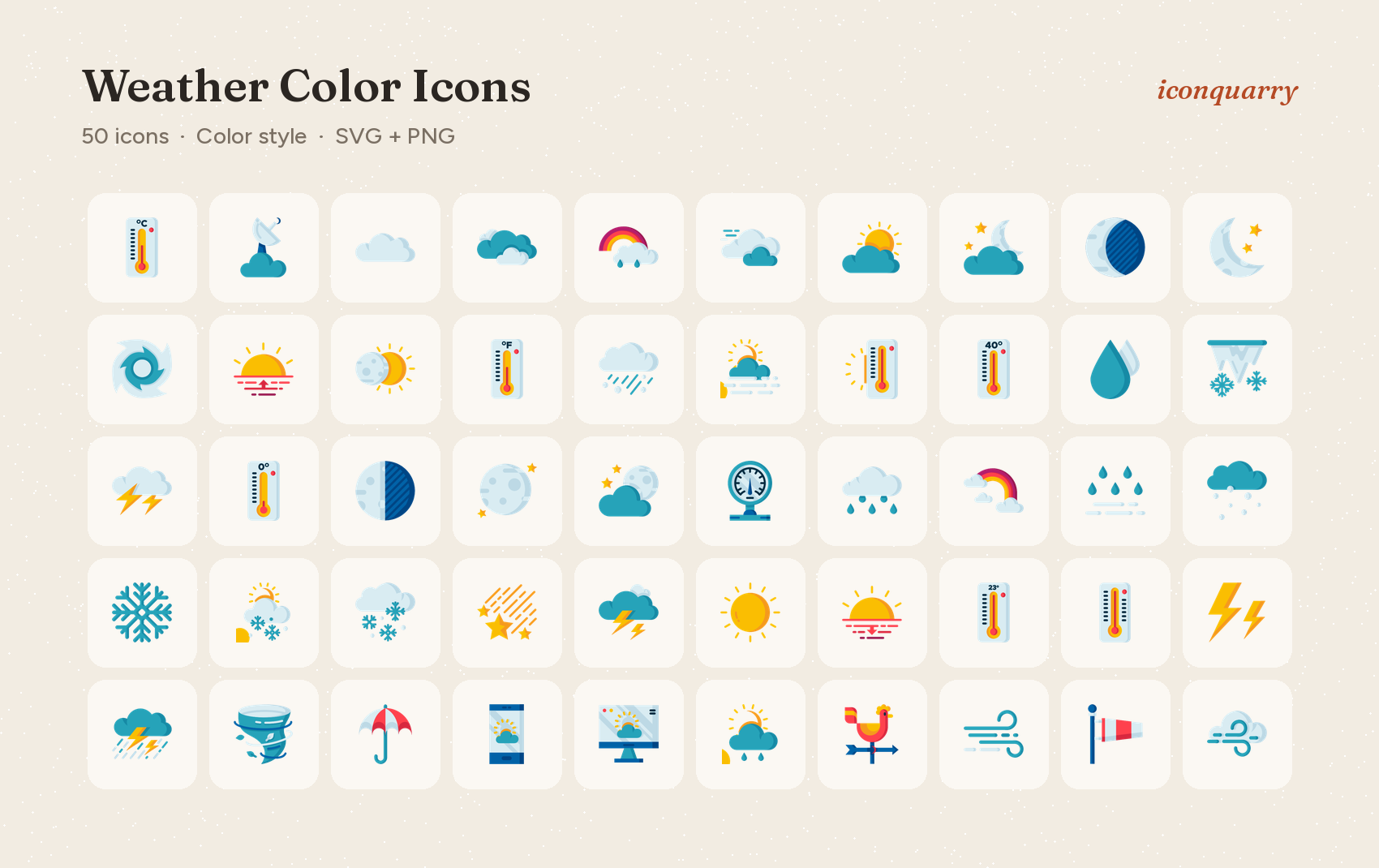 All icons in Weather Color Icons